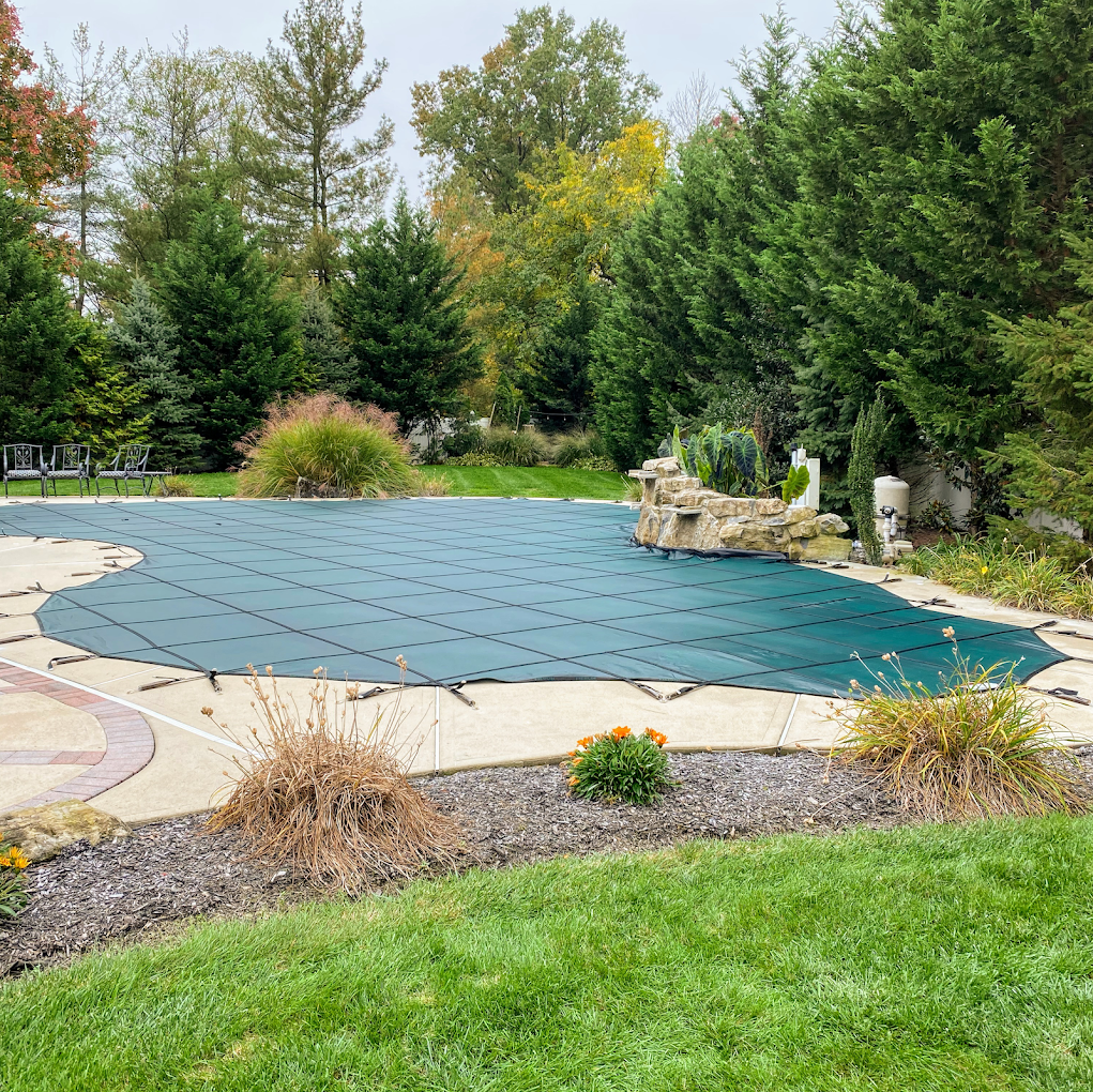 pool safety cover installation over inground pool